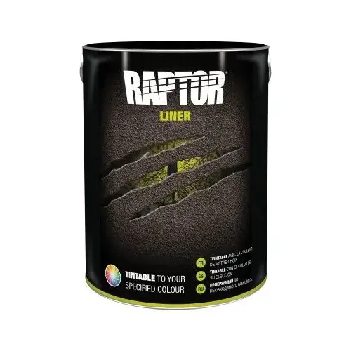 Raptor Liner, 5 L Pail, Tintable, 3:1 Mixing, 625 sq-ft Coverage, 5 to 7 days Curing