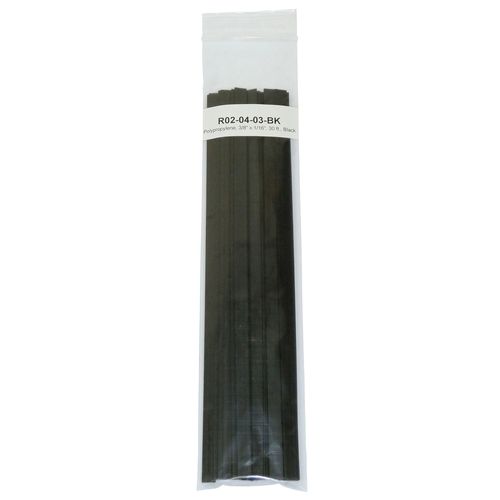 Polyvance R02-04-03-BK Welding Rod, 12 in L x 3/8 in W x 1/16 in THK, Flat, Polypropylene, Black - pack of 30