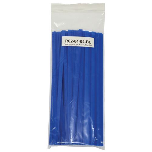 Welding Rod, 12 in L x 3/8 in W x 1/16 in THK, Flat, Polypropylene, Blue