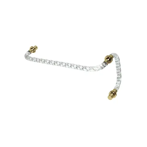 Acrylic Twist 18" Towel Bar with 8" Pull Handle and Brass Rings - Combination Set