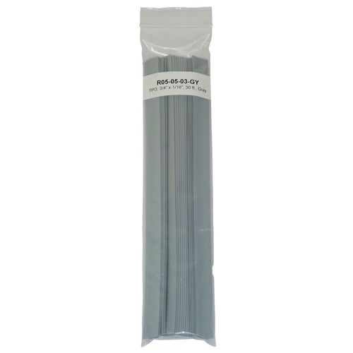 Welding Rod, 12 in L x 5/8 in W x 1/16 in THK, Flat, Thermoplastic Olefin, Gray