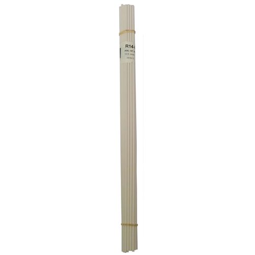 Welding Rod, 1/8 in Dia x 12 in L, Round, Acrylonitrile Styrene Acrylate, White - pack of 30