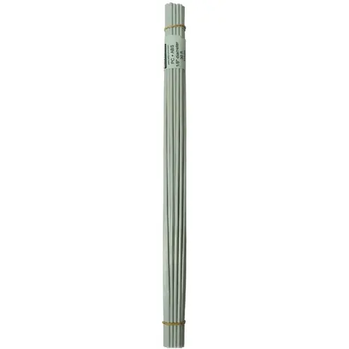 Welding Rod, 1/8 in Dia x 12 in L, Round, ABS/Polycarbonate, White - pack of 30