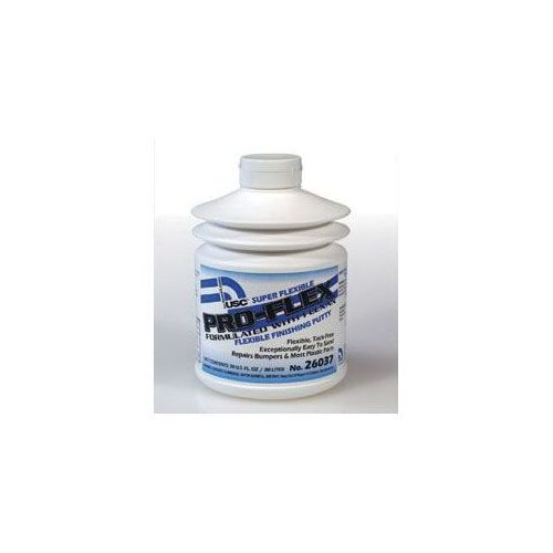 USC 26037 Super Flexible Polyester Finishing Putty, 30 oz Pumptainer Bottle, Liquid Off White