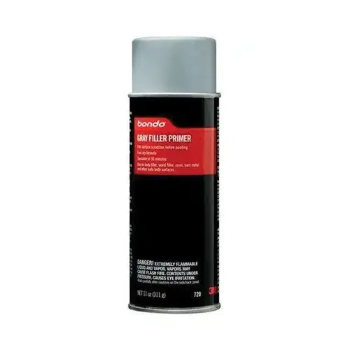 Bondo 720-XCP6 720 Filler Primer, 11 oz Can, Aerosol, Gray, 30 min Curing - pack of 6