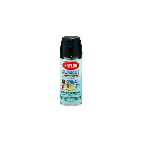 Krylon Fusion For Plastic, AerosolGloss Black, 12 oz.