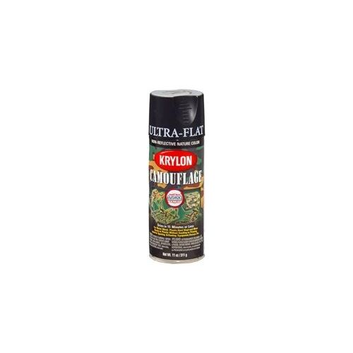 Krylon Camouflage Paint with Fusion for Plastic Technology; Camouflage Black;