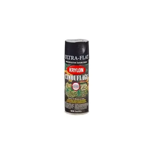 Krylon Camouflage Paint with Fusion for Plastic Technology; Camouflage Black;