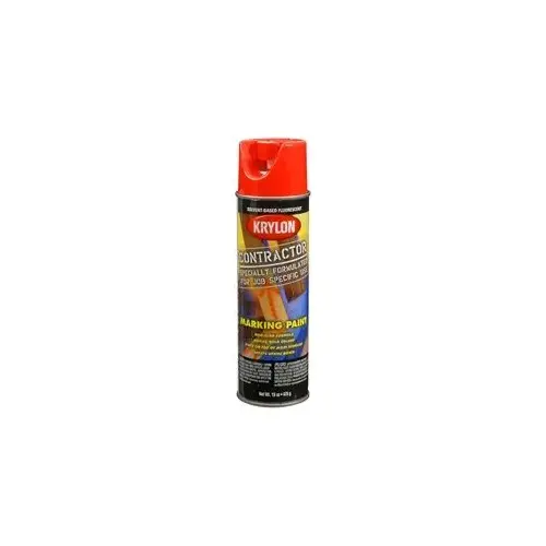 Krylon Marking Paints; Solvent Based; Fluorescent Safety Red; 15 oz. Aerosol