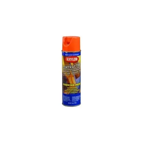 Krylon Marking Paints; Water Based; Fluorescent Red Orange; 15 oz. Aerosol