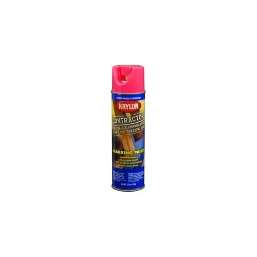 Krylon Marking Paints; Water Based; Fluorescent Pink; 15 oz. Aerosol