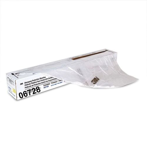3M 6728 0 Overspray Protective Sheeting, 16 ft W x 350 ft L, Plastic, Clear