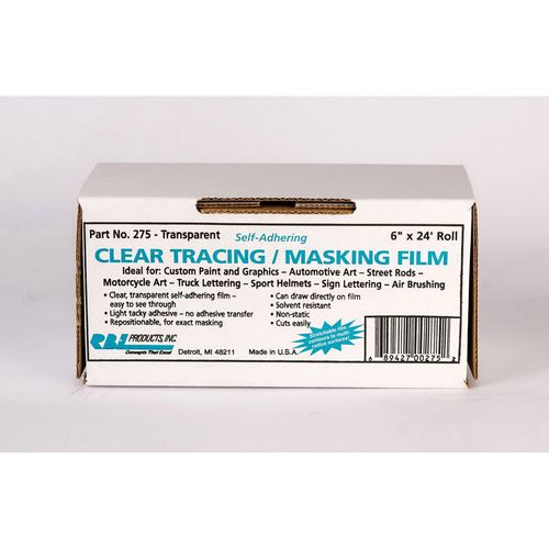 277 Tracing/Masking Film Roll, 2 in W x 24 ft L, Clear/Transparent, Polyethylene, Dispenser Included (Y/N): N