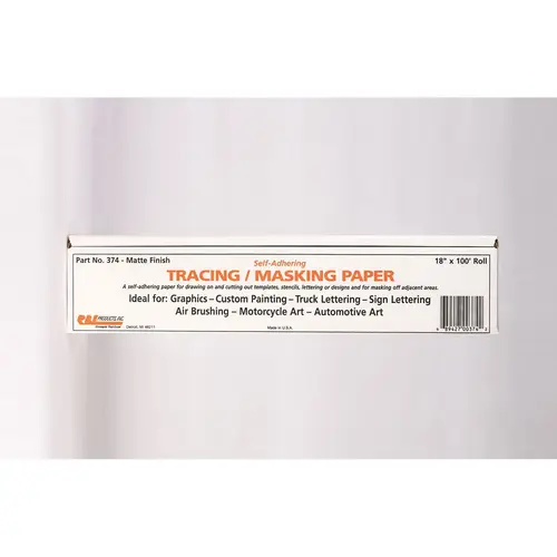 374 Self-Adhering Tracing/Masking Paper Roll, 18 in W x 100 ft L