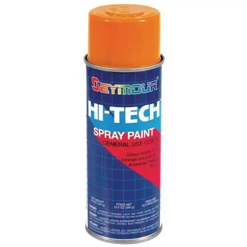 Enamel Spray Paint, 16 fl-oz Aerosol Can, Safety Orange, 15 sq-ft Coverage