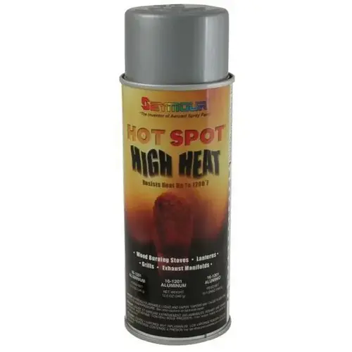 Heat Resistant Spray Paint, 16 fl-oz Aerosol Can, Aluminum, 15 sq-ft Coverage