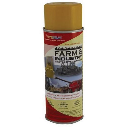 Enamel Spray Paint, 16 fl-oz Aerosol Can, New Equipment Yellow, 15 sq-ft Coverage