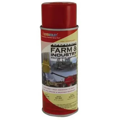 Enamel Spray Paint, 16 fl-oz Aerosol Can, IHC Red, 15 sq-ft Coverage