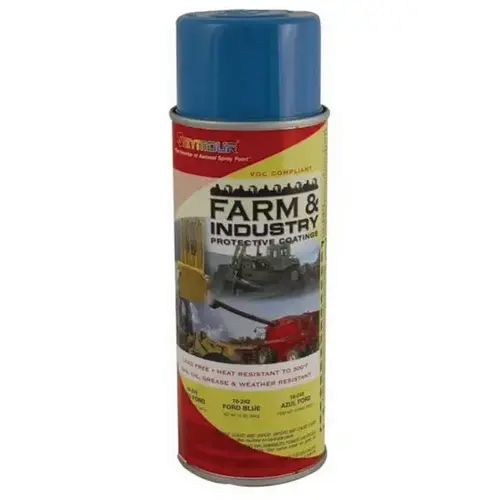 Enamel Spray Paint, 16 fl-oz Aerosol Can, Ford Blue, 15 sq-ft Coverage