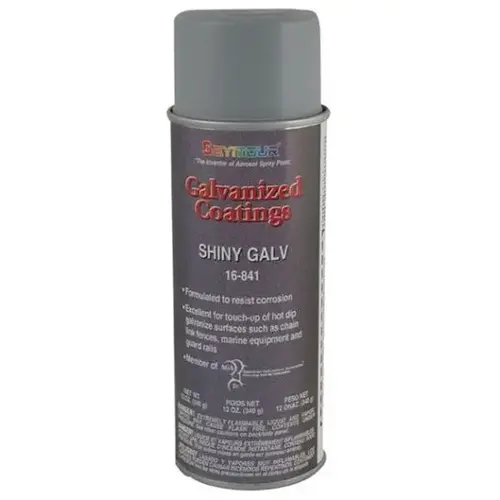 Spray Paint, 16 fl-oz Aerosol Can, 15 sq-ft Coverage, Shiny Galvanized