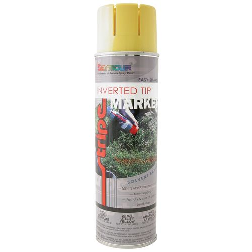 Fast Drying Solvent Based Marking Paint, 20 fl-oz Aerosol Can, Utility Yellow