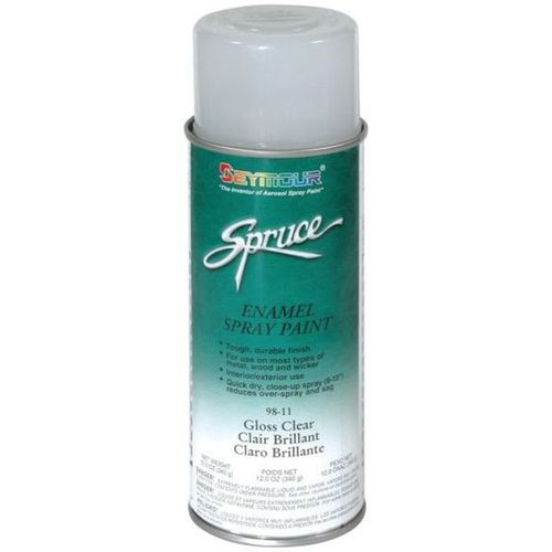 Enamel Spray Paint, 16 fl-oz Aerosol Can, Clear, 15 sq-ft Coverage