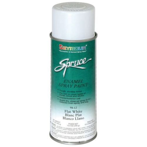 Enamel Spray Paint, 16 fl-oz Aerosol Can, Flat White, 15 sq-ft Coverage