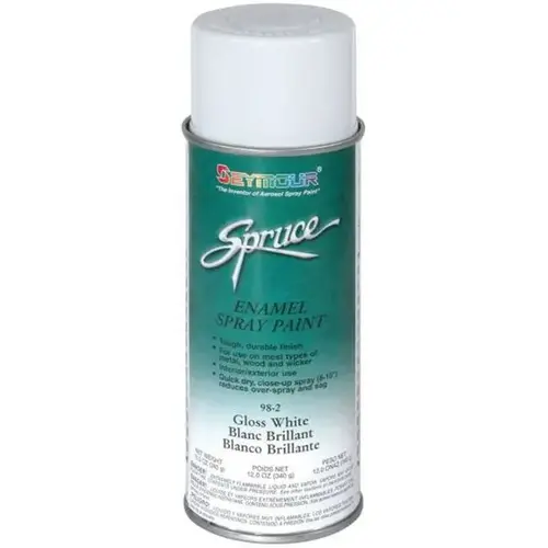 Enamel Spray Paint, 16 fl-oz Aerosol Can, White, 15 sq-ft Coverage