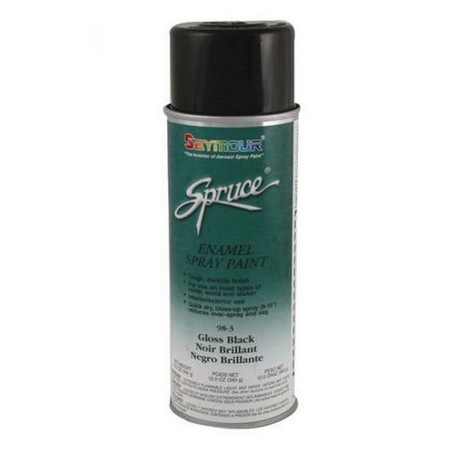 SEYMOUR 98-3 Enamel Spray Paint, 16 fl-oz Aerosol Can, Black, 15 sq-ft Coverage