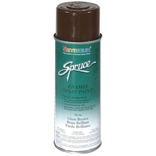 Enamel Spray Paint, 16 fl-oz Aerosol Can, Brown, 15 sq-ft Coverage