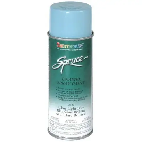 Enamel Spray Paint, 16 fl-oz Aerosol Can, Light Blue, 15 sq-ft Coverage