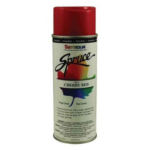 Enamel Spray Paint, 16 fl-oz Aerosol Can, Cherry Red, 15 sq-ft Coverage