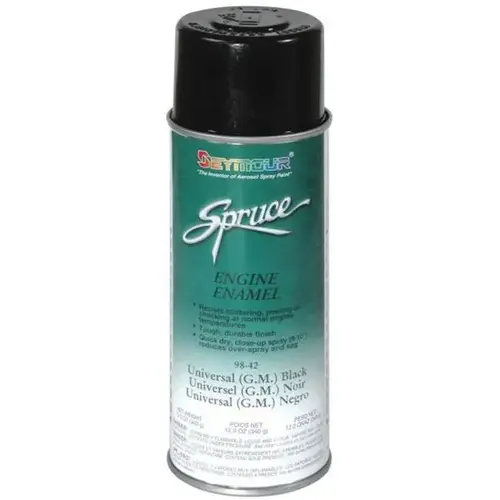 Fast Dry Engine Enamel Spray Paint, 16 fl-oz Aerosol Can, Universal (GM) Black