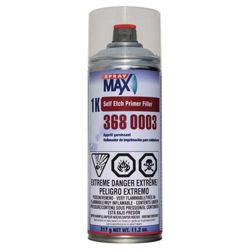 SprayMax, Peter Kwansy, Inc 3680003 Self-Etch Primer Filler, 11.2 oz Aerosol Can, Light Gray, 5.4 to 8.1 sq-ft Coverage