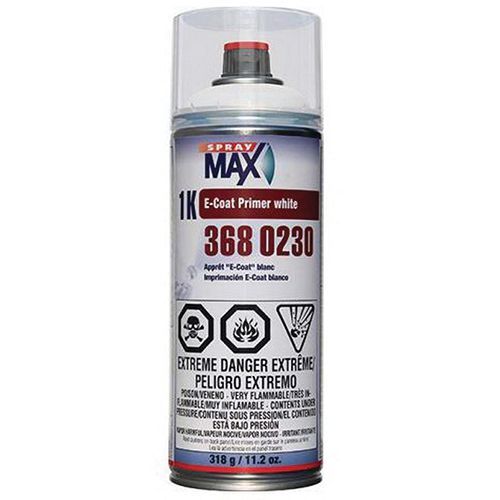 SprayMax, Peter Kwansy, Inc 3680230 1K E-Coat Primer, 11.2 oz Aerosol Can, White, 5.4 sq-ft Coverage