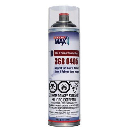 SprayMax, Peter Kwansy, Inc 3680405 3 in 1 Primer, 500 mL Aerosol Can, Matte Black, 5.4 to 8.1 sq-ft Coverage
