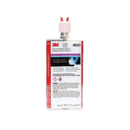 2-Part Universal Adhesive, 200 mL Dual Syringe Cartridge, Paste, Black, 1 to 1.2, 3 min Application