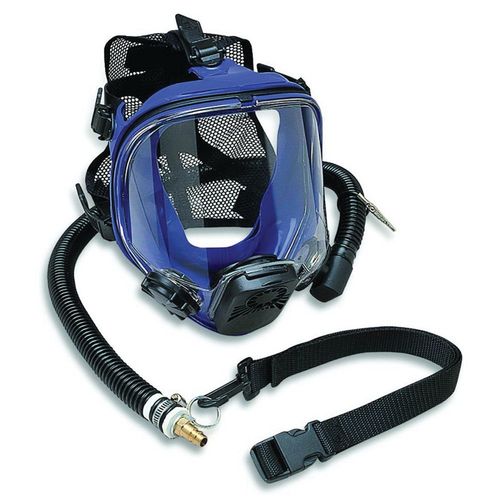 Supplied Air Full-Face Respirator, Universal, Silicone, Blue