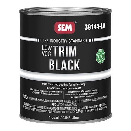 Trim Paint, 1 qt, Black, Low VOC VOC, 5 to 10 min Curing, Liquid