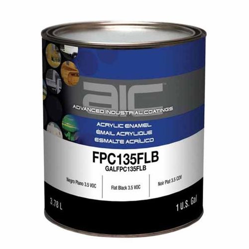 FPC135FLB 2-Component 3.5 VOC Acrylic Enamel Top Coat, 1 gal Can, Flat Black