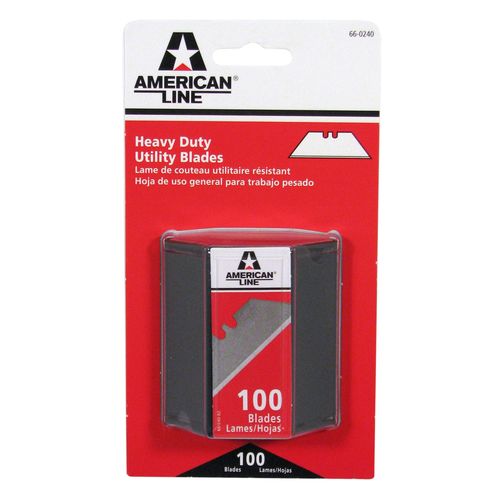 American Safety Razor 66-0240-0000 2 Notch Utility Blades .025" Carbon - 100 Pack Safety Dispenser