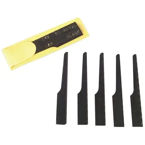 Astro Pneumatic Tool Company 5SAW 5-Piece Blade Set, 24 TPI, Bi-Metal, Use With: Model 129TW Heavy Duty Air Saber Saw Yellow Sleeve