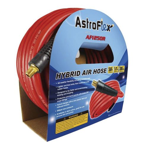 Hybrid Air Hose, 1/2 in, 50 ft, Red