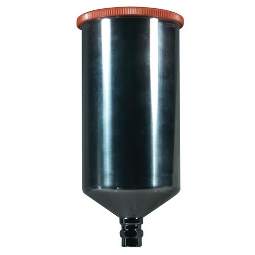 Gravity Feed Cup with Screw-on Lid, 1 L Capacity, M16 x 1.5 Female Thread, Aluminum