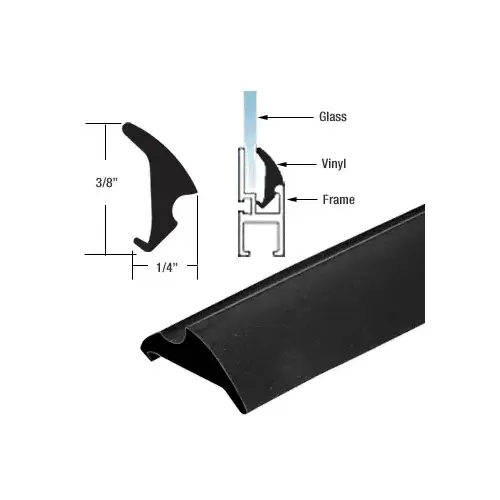 Window Glazing Spline, Black, 13/32" width, 100' Roll