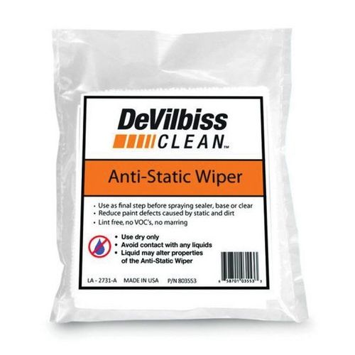 DeVilbiss 803553 Anti-Static Wiper, Fabric, White, Case Packing