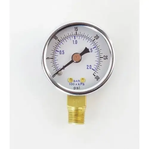 GA-355 Pressure Gauge, 0 to 30 psi, 1-1/2 in Dia, Use With: DAD-503 Breathable Air Filtration Unit