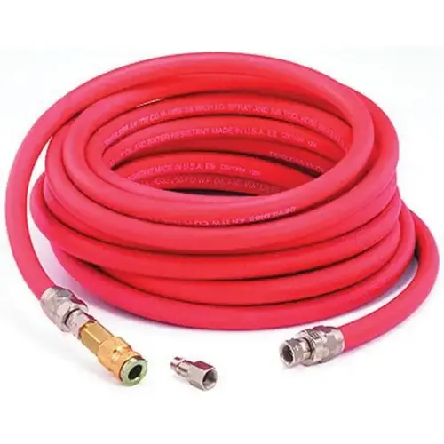 DeVilbiss 220049 3-Piece Reusable Air Hose Assembly, 25 ft, 3/8 in ID x 11/16 in OD, Synthetic Rubber