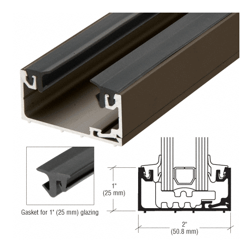 Bronze Anodized Transom Sash for 1" Glass - 24' Stock Length