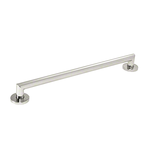 Polished Stainless Mitered 24" Round Grab Bar